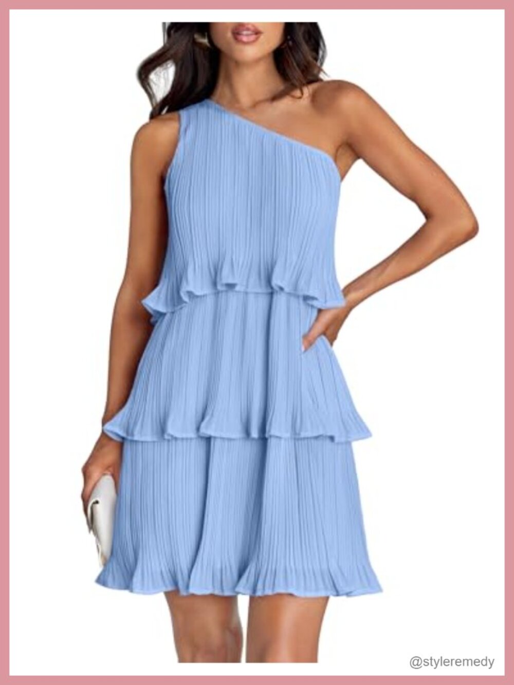 Sleeveless Mini Dress Boho One Shoulder Ruffle Tiered Layered Flowy A Line